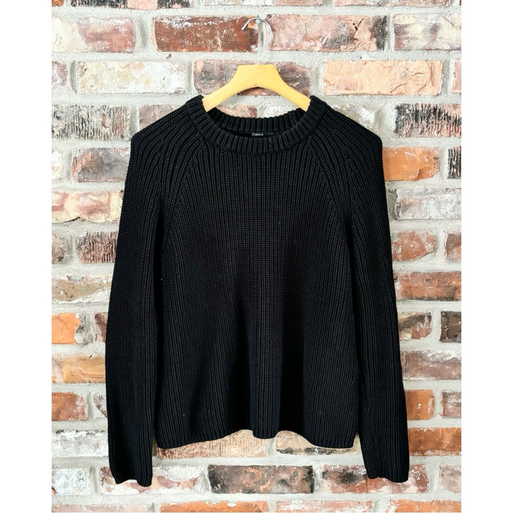 Quince Fisherman’s Sweater – 100% Organic Cotton – Size Small - Black